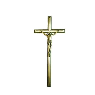 55*17cm France Type Coffin Metal Crucifix Antique Brass For Coffin Lid Decoration
